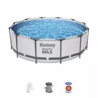 Каркасный бассейн Bestway Steel Pro Max 56418 BW Серый
