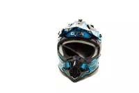Шлем мото кроссовый GTX 632S (S) #3 BLACK / BLUE детский (49-50)