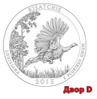 25 центов 27-й парк США Национальные лес Kisatchie 2015 год (двор D)