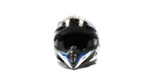 Шлем мото кроссовый HIZER 915 #8 (S) white/blue/black