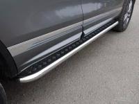 Пороги с площадкой 60,3 мм (R-Line) ТСС для VW TOUAREG (2014-2018)