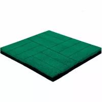 Резиновая плитка Newmix Плитка Брусчатка зеленая 20 мм