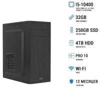 Компьютер BonusPK 3518521 (Core i5-10400, B560M, 32 Гб, HDD: 4 Тб, SSD: 250 Гб, Встроенная, Win 10 Pro, Wi-Fi, 500 Вт)