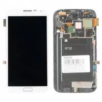 Дисплей в сборе с тачскрином и передней панелью для Samsung Galaxy Note 2 (GT-N7100) белый AAA N7100
