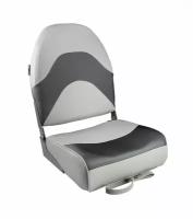 Кресло складное мягкое PREMIUM WAVE, цвет серый/черный