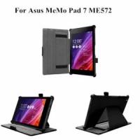 чехол для планшета Asus Memo Pad 7 ME572C/ME572CL K00R с мульти-подставкой и держателем для руки черный кожаный "Deluxe"