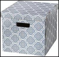 Коробка для хранения ИКЕА СМЕКА, 33х38х30 см, серый/цветок
