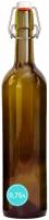 Бутылка бугельная винная с пробкой 0,75 литра, темное стекло / Пивная бутыль / Для масла / Для вина / Для настоек / Для сока / Для браги
