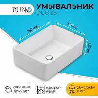 Раковина для ванной "DUO 38" (прямоугольник, мини)