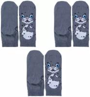 Комплект из 3 пар детских носков Носкофф (алсу) рис. 3738, серые, размер 14-16