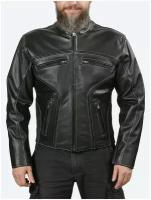 Байкерская мужская кожаная куртка Route66 из натуральной кожи мотокуртка VEGA L