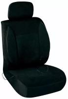 Чехлы на автомобильное сиденья с подогревом велюр SKYWAY с терморегулятором (2 режима) Черный с боковой поддержкой