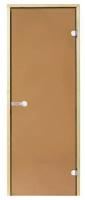 Дверь для сауны Harvia 8х21 (стеклянная, бронза, коробка ольха), D82101L