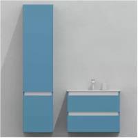 Комплект мебели для ванной, пенал (левый) + тумба без раковины, влагостойкий, матовая эмаль + лак, серия Сдпрестиж