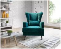 Кресло Честер зеленый мрамор / кресло для дома / кресло для отдыха