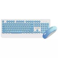 Универсальный беспроводной набор клавиатура + мышь SMART LINE KM39 W голубая