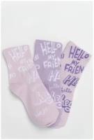 Носки Berchelli детские, фантазийные, 3 пары, размер 35-38, фиолетовый