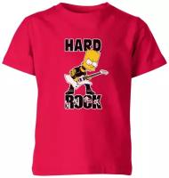 Детская футболка «HARD ROCK, барт, музыка, гитара, симпсоны» (128, красный)