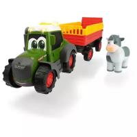 Трактор Happy Fendt с прицепом для перевозки животных 30 см свет звук Dickie Toys 3815004