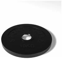 Диск Sportcom обрезиненный 51мм 10 кг, черный
