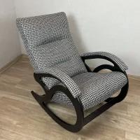 Кресло-качалка Классика для дома и дачи, обивка из рогожки, цвет серый