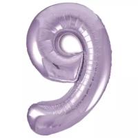 Воздушный шар цифра 9 фиолетовый 100 см.