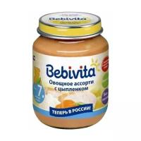 Пюре Bebivita овощное ассорти с цыпленком (с 7 месяцев) 100 г, 1 шт