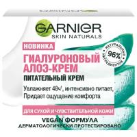 Garnier Skin Naturals Гиалуроновый Алоэ-крем, питательный крем для лица, для сухой и чувствительной кожи, 50мл