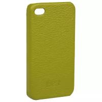 Чехол-накладка из натуральной кожи для iPhone 4/4S iBest i4CL-01, зеленый