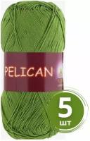 Пряжа хлопковая Vita Pelican (Вита Пеликан) - 5 мотков, 3995 зеленый, 100% хлопок 330м/50г