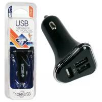 Разветвитель прикуривателя Nova Bright "3 USB", 2100мА, LED индикатор, 12/24В