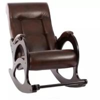 Кресло-качалка с подножкой, обивка Antik crocodile, каркас венге без лозы, модель 44