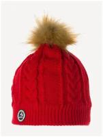 Вязаная шапка для девочек HUPPA ZINA, красный 70004, размер M