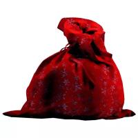 Мешок Деда Мороза со снежинками (красный)