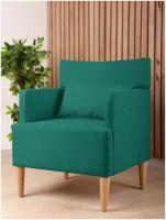 Кресло киус велюр, зеленый, 63х80х60 (ШхВхГ)