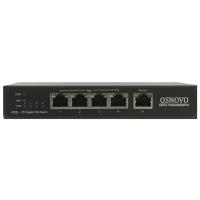 OSNOVO SW-8050/DB: 4-портовый неуправляемый PoE коммутатор Gigabit Ethernet + удлинитель
