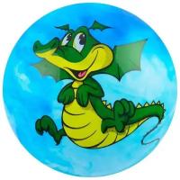 Мяч детский "Динозаврики", диаметр19 см, 60 г, цвет голубой