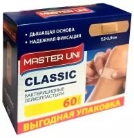 Master Uni лейкопластырь бактерицидный 60 шт, 1.9 х 7.2 см