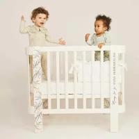Кроватка-трансформер Happy Baby Mommy Love, продольный маятник, массив дерева, white