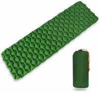 Легкий надувной туристический коврик 40D Nylon зеленый