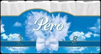 Туалетная бумага PERO WHITE 3 слоя 8 рулонов