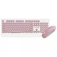 Универсальный беспроводной набор клавиатура + мышь SMART LINE KM39 W розовая