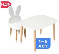Комплект детской мебели из дерева стол и стул Мега Тойс Кролик / набор детской мебели