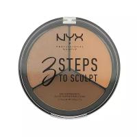 NYX professional makeup Палетка для скульптурирования 3 Steps to Sculpt Face Sculpting Palette, deep