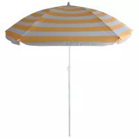 Зонт пляжный BU-64, диаметр 145см, складная штанга 170см, цвет желтый в полоску