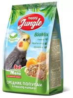 Корм Happy Jungle для средних попугаев при линьке, 500 гр