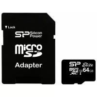 Карта памяти Silicon Power ELITE microSDXC UHS Class 1 Class 10 + SD adapter
