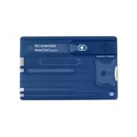 Швейцарская карта VICTORINOX SwissCard Quattro синий полупрозрачный