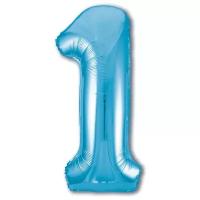 Ukid GIFT Воздушный шар, шар фольгированный "Цифра 1", 40''/102 см, голубой