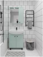 Мебель для ванной / Runo / Римини 65 / мята / тумба с раковиной Best 65 / шкаф для ванной / зеркало для ванной